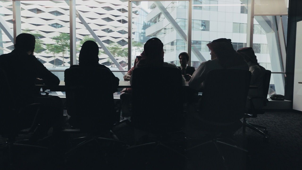 The team in a pre-production meeting